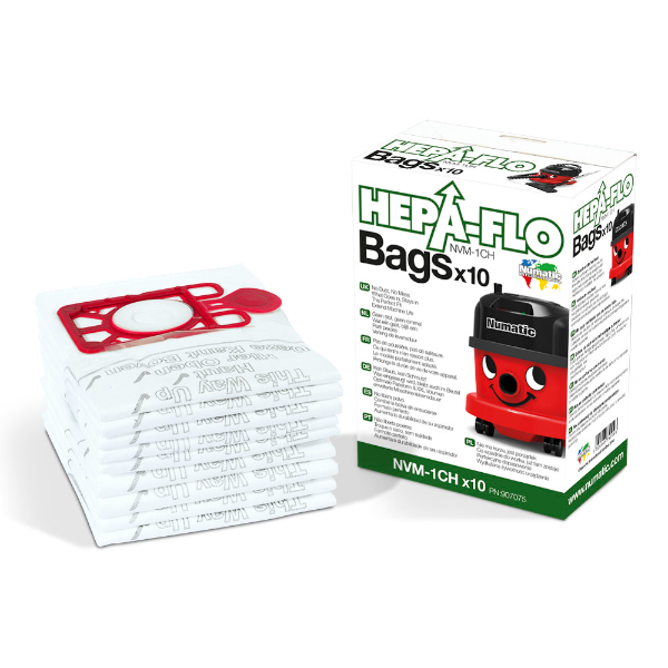 Numatic NVM1CH Vacuum Bags Genuine Pkt 10 HEPAFLO